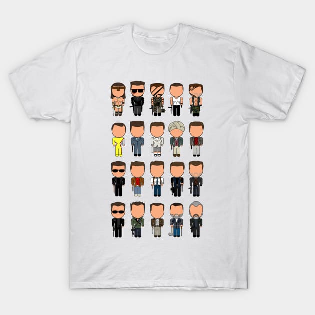 Complete Arnie Movie Icons - "Vector-Eds" T-Shirt by TwistedKoala